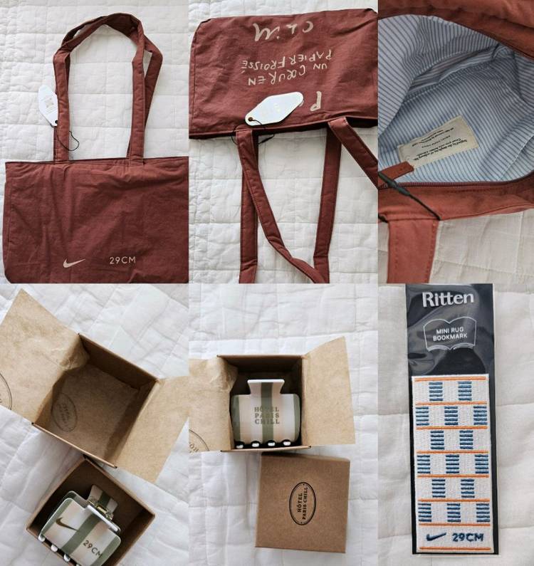 리튼 미니러그북마크/호텔팔리치 헤어클립과 에코백--2