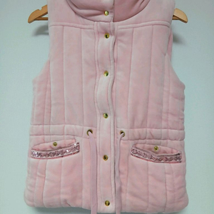 핑크 벨벳 패딩조끼(S)