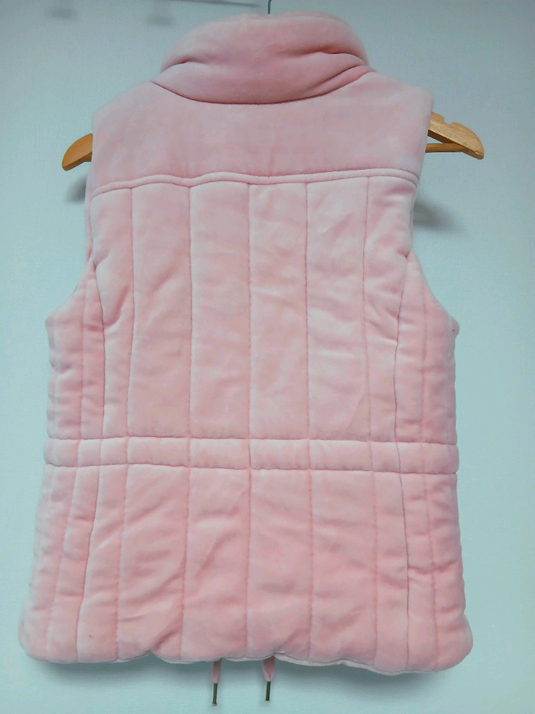 핑크 벨벳 패딩조끼(S)--1