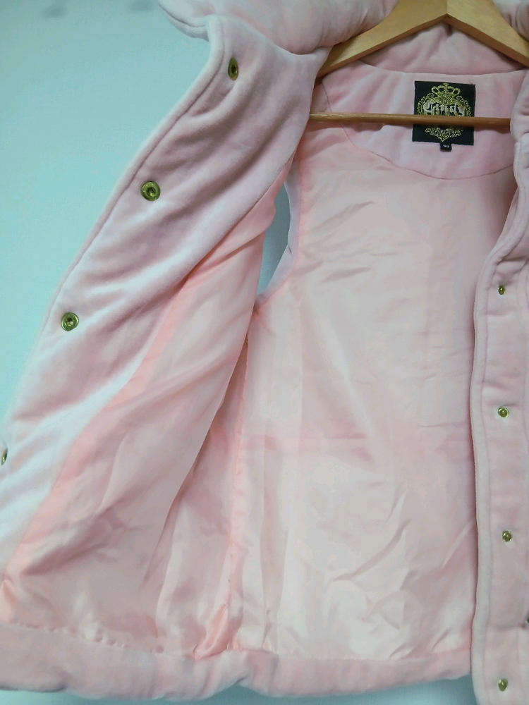 핑크 벨벳 패딩조끼(S)--2