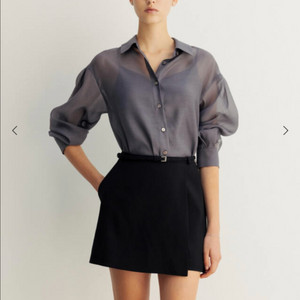 sie 시에 로인 벨티드 트라우저 스커트 블랙 xs