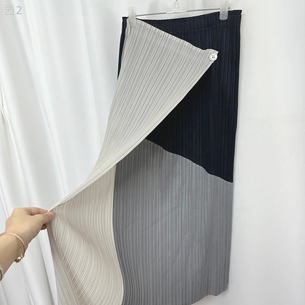 보세 여성 주름 플리츠 스커트치마 밴딩 (FREE)--3