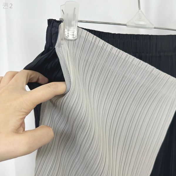 보세 여성 주름 플리츠 스커트치마 밴딩 (FREE)--5