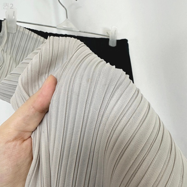 보세 여성 주름 플리츠 스커트치마 밴딩 (FREE)--7