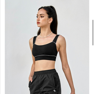 젝시믹스 엑스프리즈마 파이핑 스퀘어넥 브라탑 블랙S