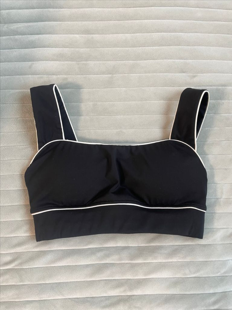 젝시믹스 엑스프리즈마 파이핑 스퀘어넥 브라탑 블랙S--4