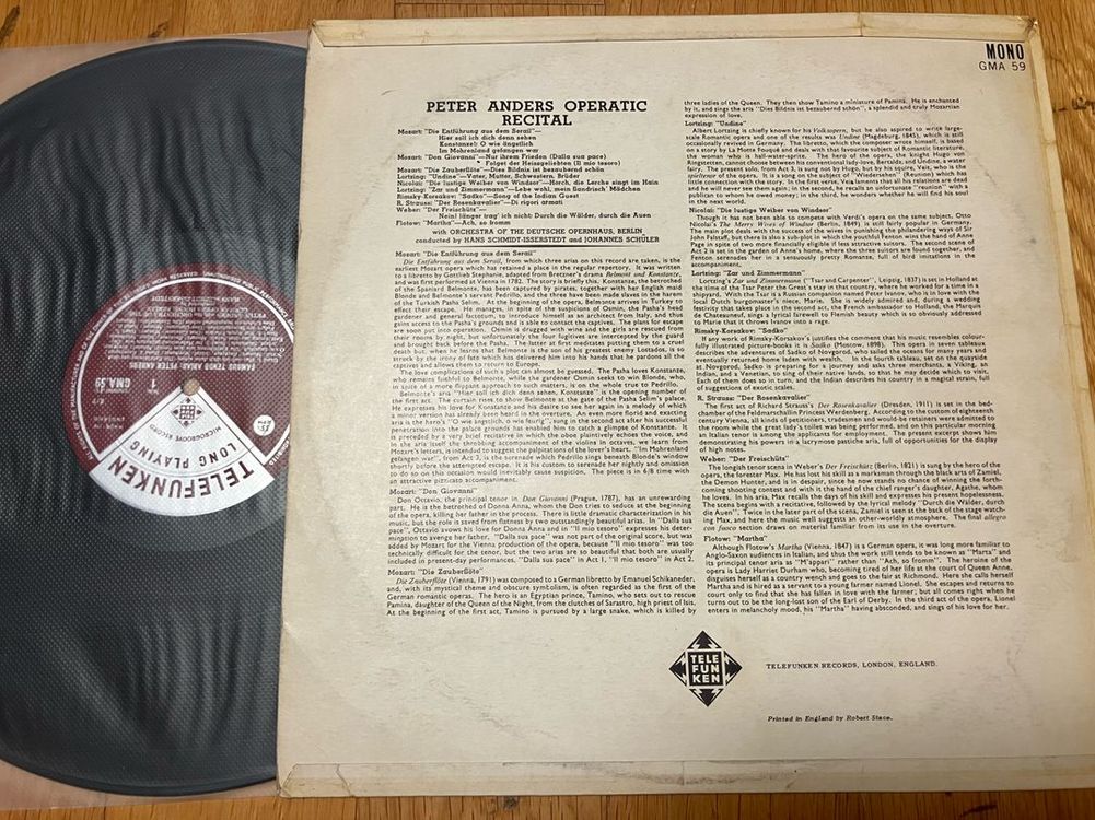 모노LP) 페터 안더스 아리아모음 telefunken--1