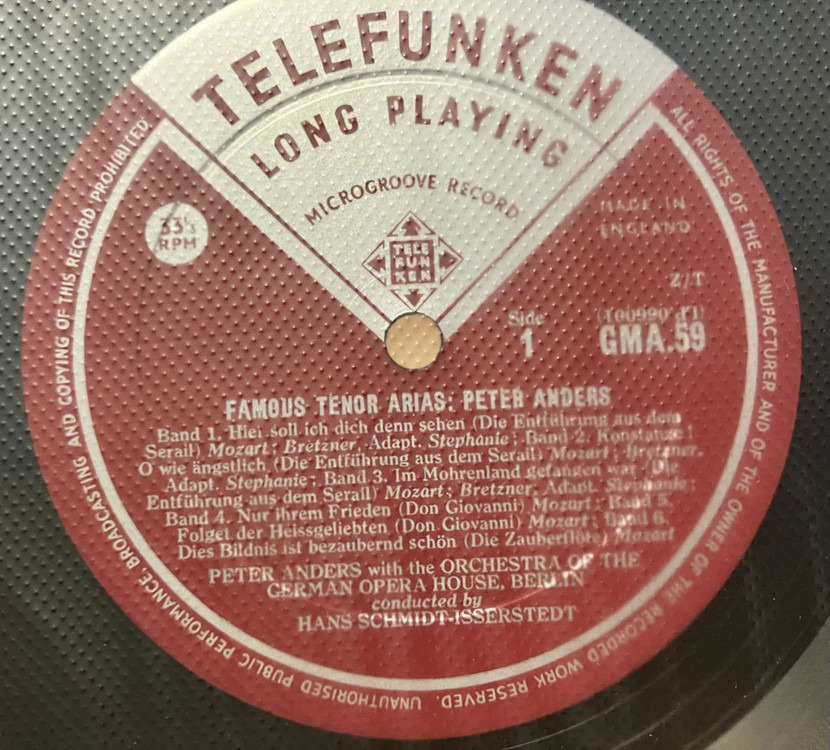 모노LP) 페터 안더스 아리아모음 telefunken--3