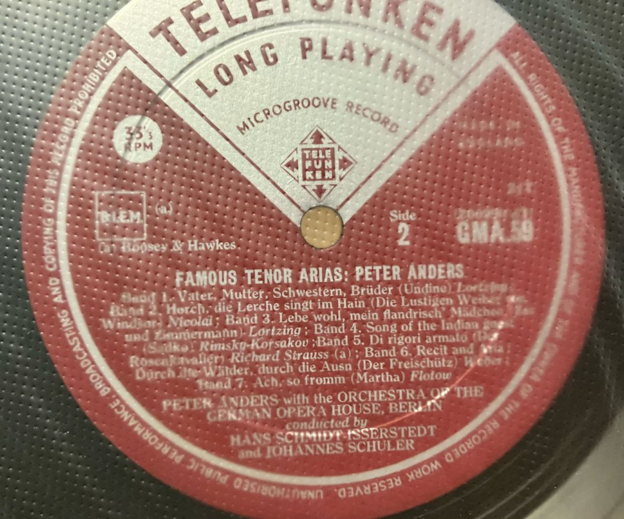 모노LP) 페터 안더스 아리아모음 telefunken--4