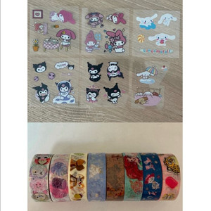 다꾸 산리오 스티커&디즈니 마스킹테이프 8개 일괄 +덤