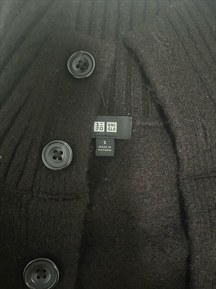 유니클로 수플레얀 스탠드칼라 가디건 브라운s사이즈--3