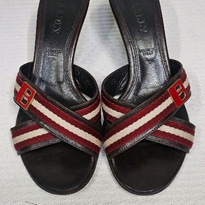 BALLY 발리 삼선 미들굽 샌들 슬리퍼 뮬 37반 사이즈