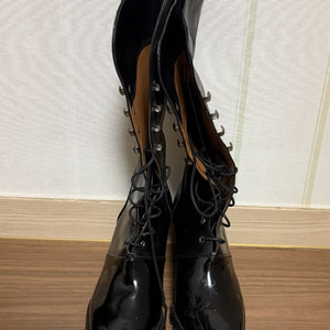 블랙 레이스업 앵클 부츠(230mm)