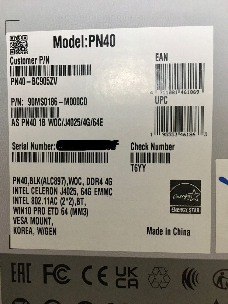 (미개봉/새제품)에이수스 미니PC PN40 이미지