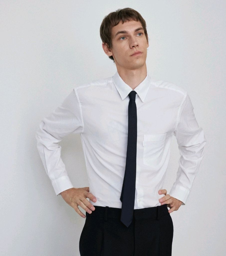 포터리 옥스포드 버튼다운 셔츠 화이트 2--1