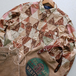 폴로 랄프로렌 패치워크 웨스턴 셔츠