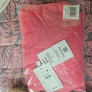 L 12 사이즈)타미 힐피거 키즈 u 모노그램 후드티 핑크색 새상품 판매니다