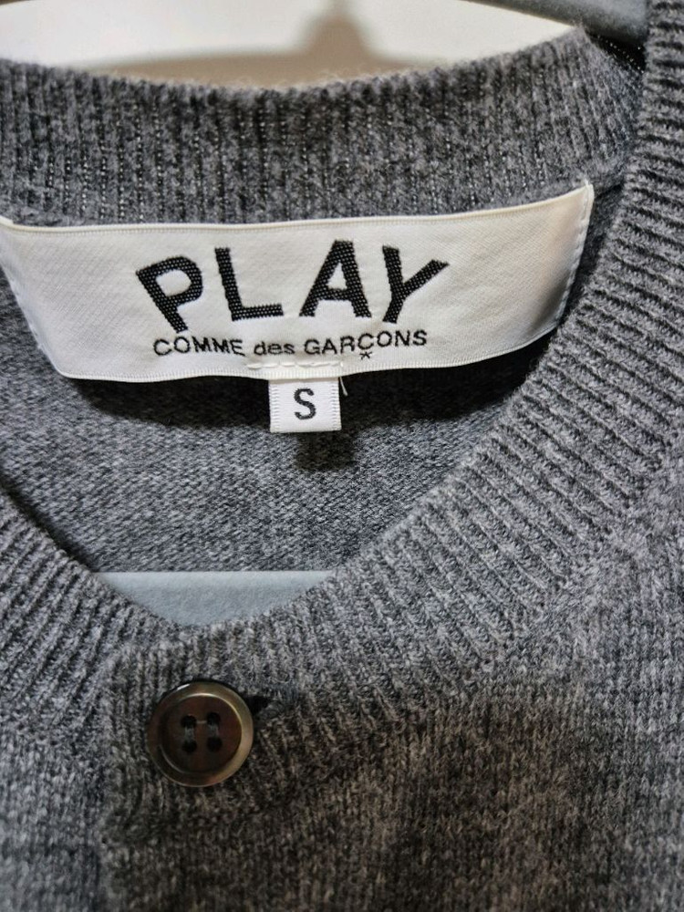 꼼데가르송 챠콜 레드 하트 크루넥 가디건 남녀공용 S--2