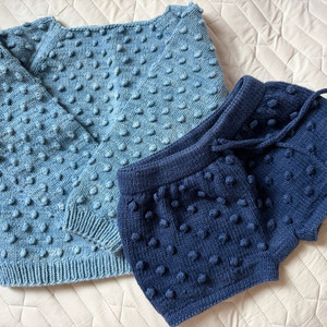 미샤앤퍼프 팝콘 니트 반바지 세트