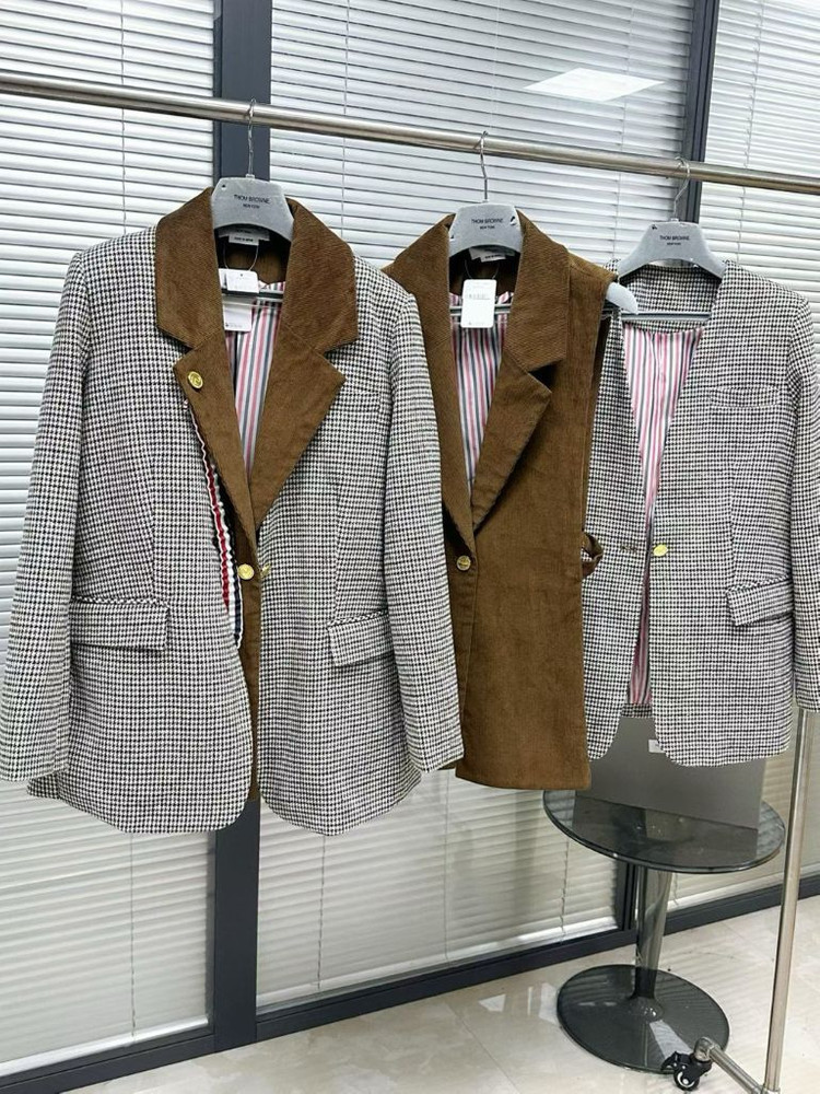 톰브라운 하운드 투스 코듀로이 투피스 블레이저--2