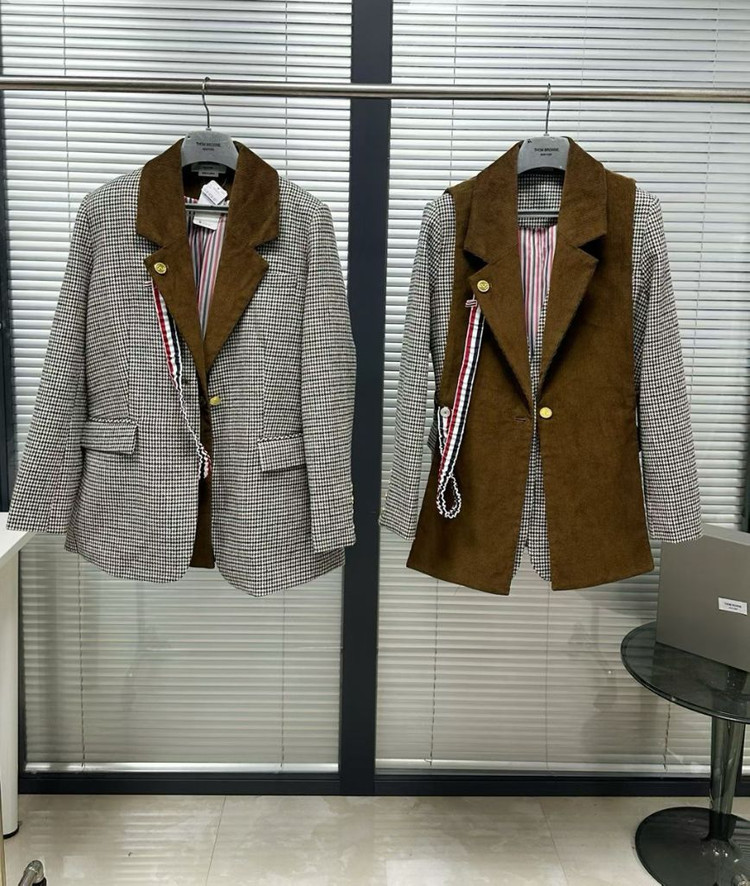 톰브라운 하운드 투스 코듀로이 투피스 블레이저--4