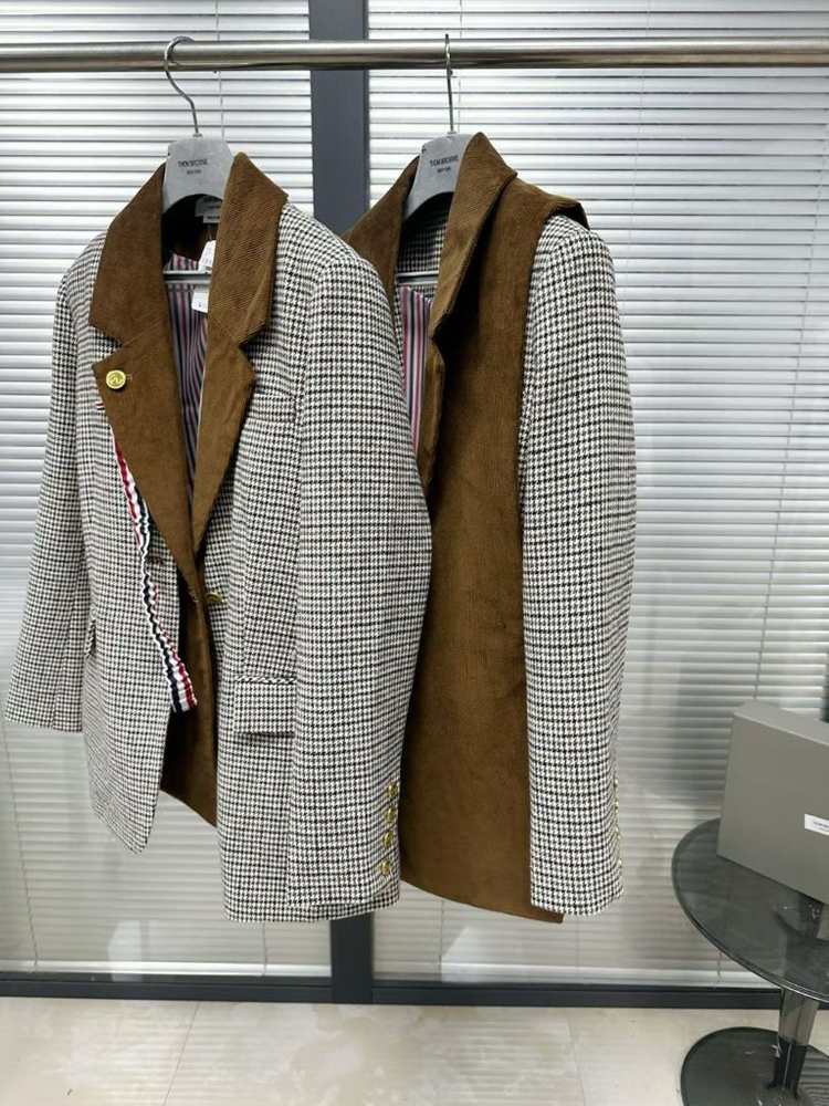 톰브라운 하운드 투스 코듀로이 투피스 블레이저--5