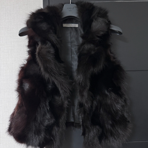 정품_앤클라인 모피 조끼_여우100%