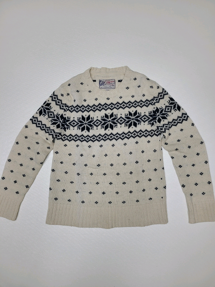 후아유 WHO.A.U 눈꽃패턴 니트 스웨터 L 아이보리--10