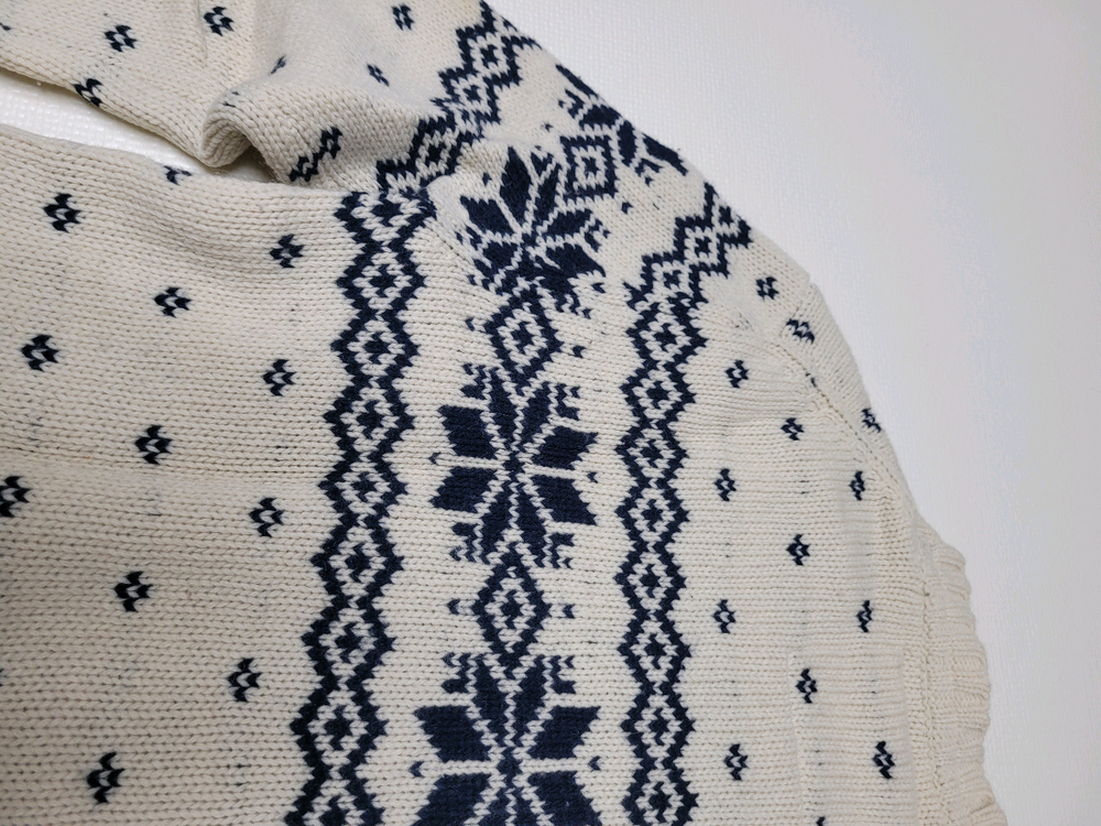 후아유 WHO.A.U 눈꽃패턴 니트 스웨터 L 아이보리--14