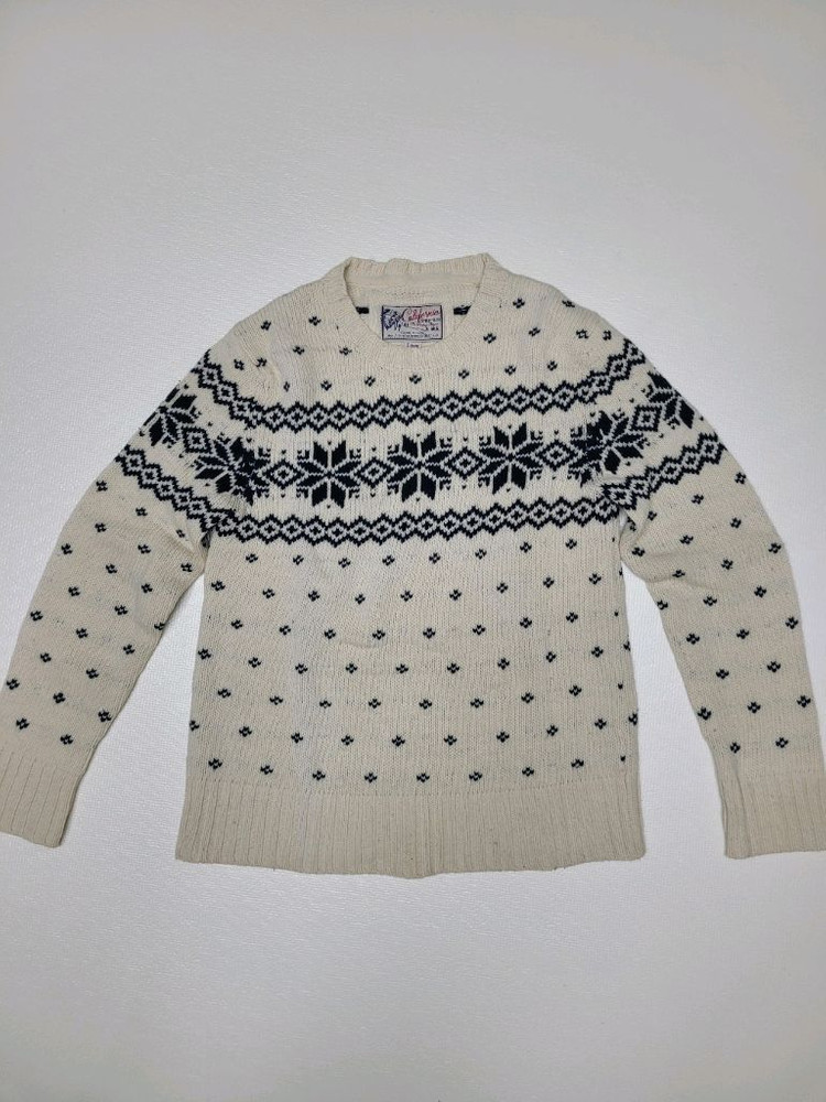 후아유 WHO.A.U 눈꽃패턴 니트 스웨터 L 아이보리--1