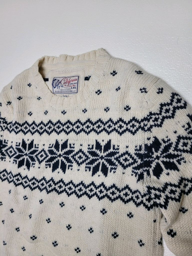 후아유 WHO.A.U 눈꽃패턴 니트 스웨터 L 아이보리--2