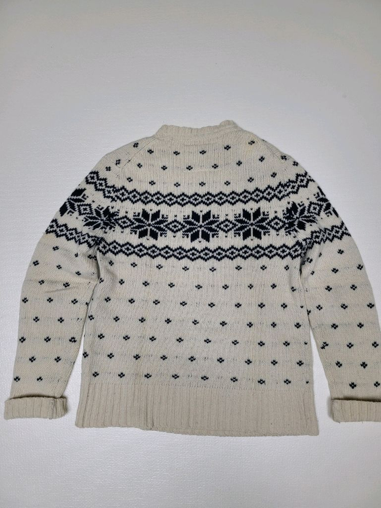 후아유 WHO.A.U 눈꽃패턴 니트 스웨터 L 아이보리--9