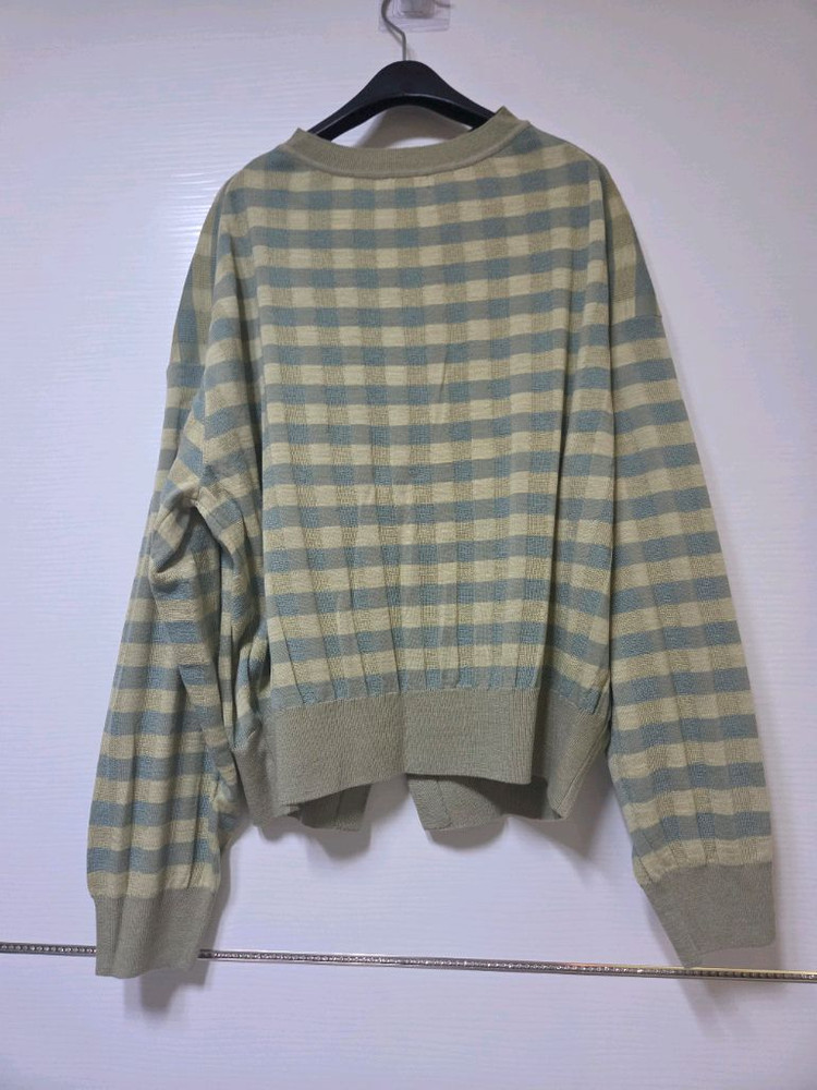 한섬 26ss신상 시스템 울 스트라이프 노치넥 니트 가디건 프리--11