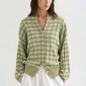 한섬 26ss신상 시스템 울 스트라이프 노치넥 니트 가디건 프리