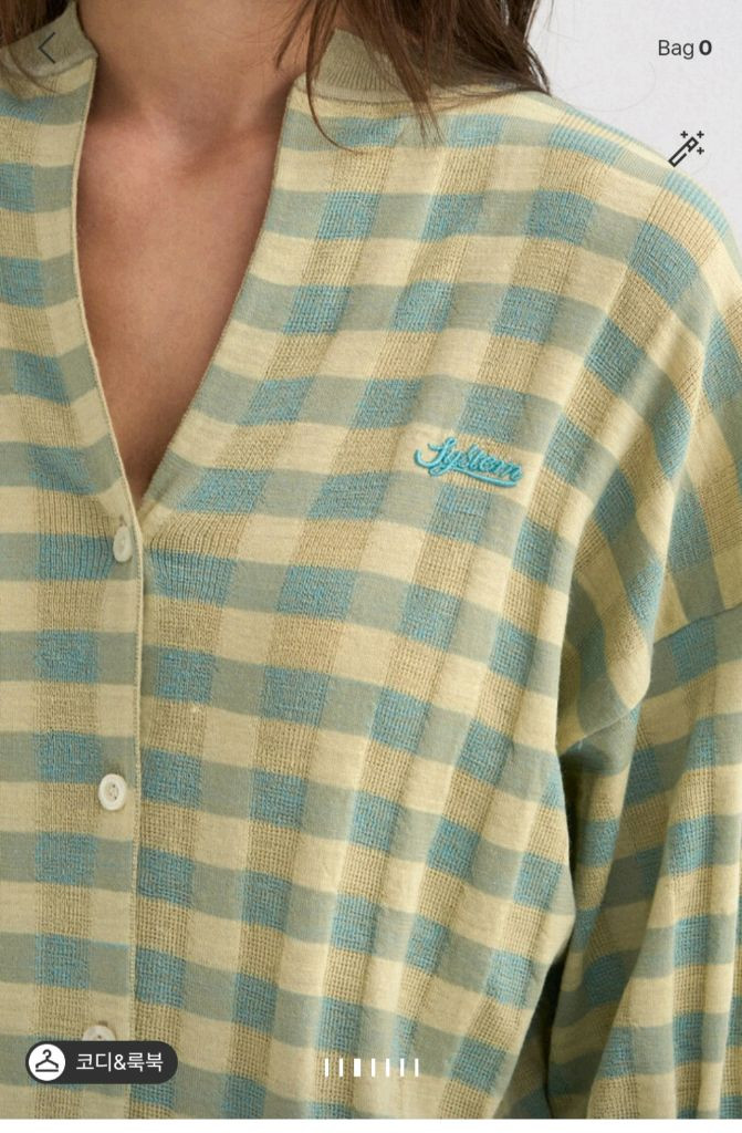 한섬 26ss신상 시스템 울 스트라이프 노치넥 니트 가디건 프리--4