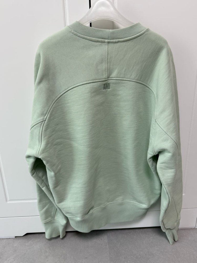 아미 스몰 하트 로고 스웨트셔츠 아쿠아 이미지