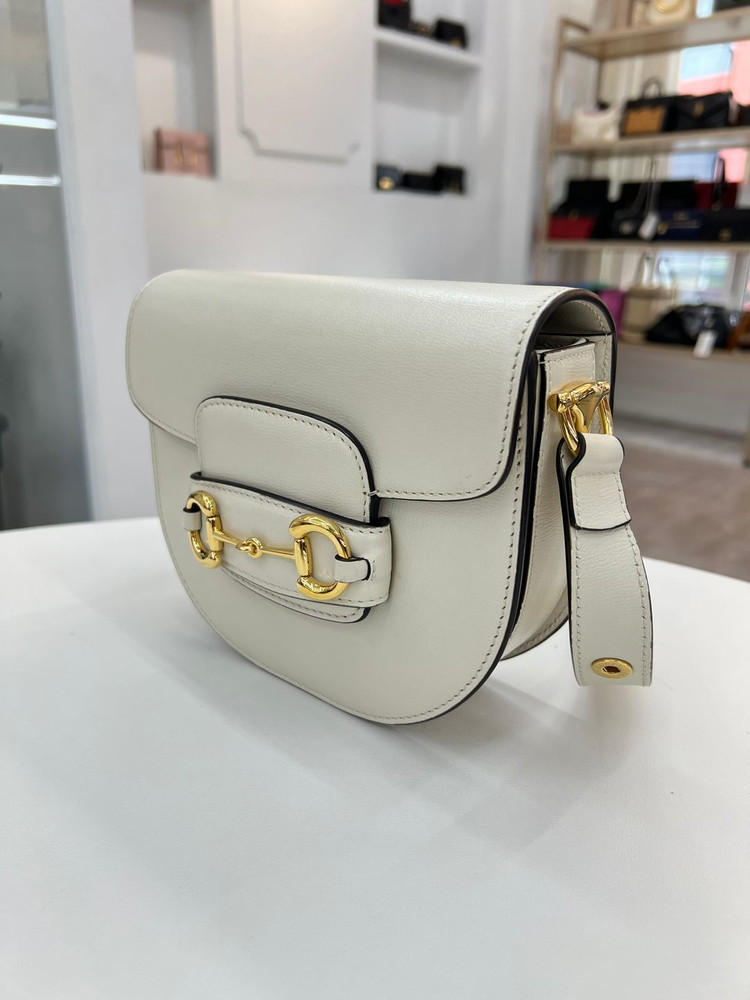 [중고명품 럭스올 울산점]구찌 1955 홀스빗 라운드 미니 숄더백 크림--1