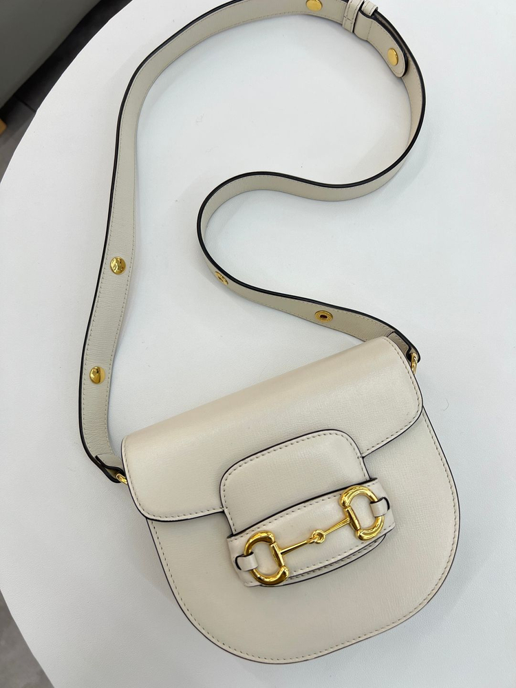 [중고명품 럭스올 울산점]구찌 1955 홀스빗 라운드 미니 숄더백 크림--5