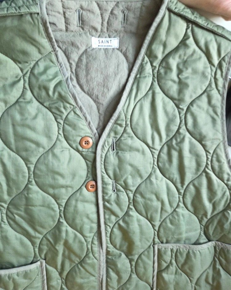 (보세)SAINT 세인트 퀼팅 조끼 카키--1