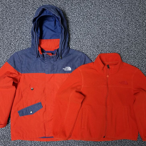 [무료배송][120]노스페이스 키즈 바람막이 후드점퍼 내피포함