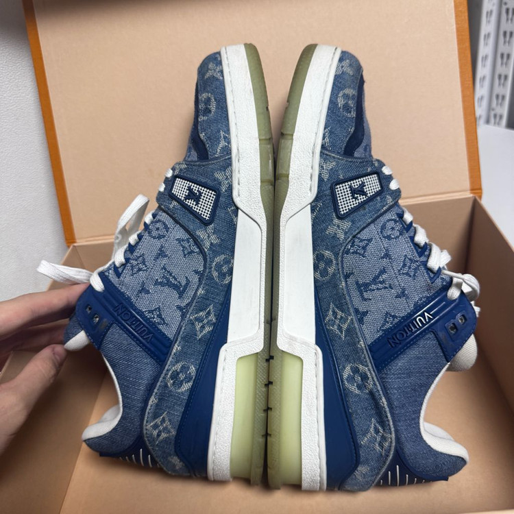 루이비통 LV 트레이너 모노그램 데님 블루 스니커즈 9 이미지