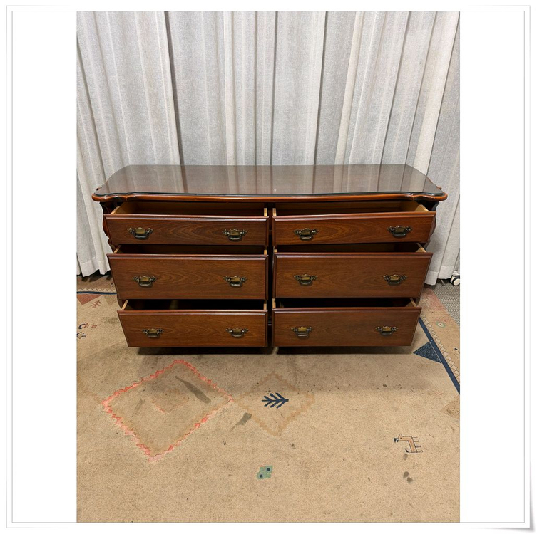 엔틱 원목 6D 3단 와이드서랍장 이미지