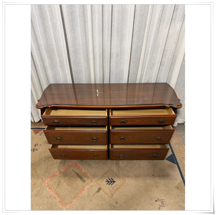 엔틱 원목 6D 3단 와이드서랍장 이미지