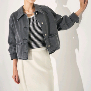 (24FW) 마인 백스트랩 데님 자켓 랑방 타임 더캐시미어