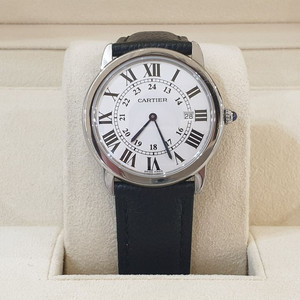 까르띠에 롱드솔로 라지 가죽줄 W6700255