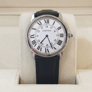 까르띠에 롱드솔로 라지 가죽줄 W6700255