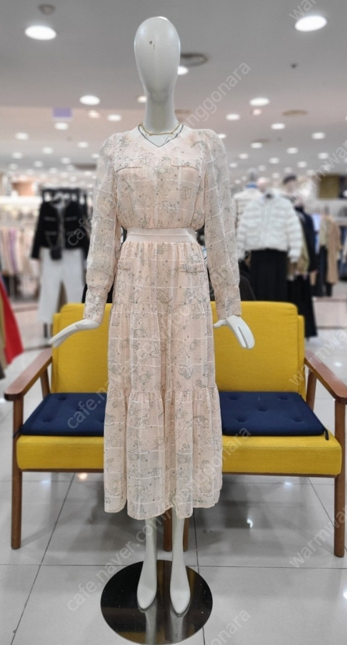 (새상품) 듀엘 쉬폰 원피스 55 오즈세컨 sjsj 시스템 레니본 샤틴 잇미샤 지컷 보브 시슬리 이미지