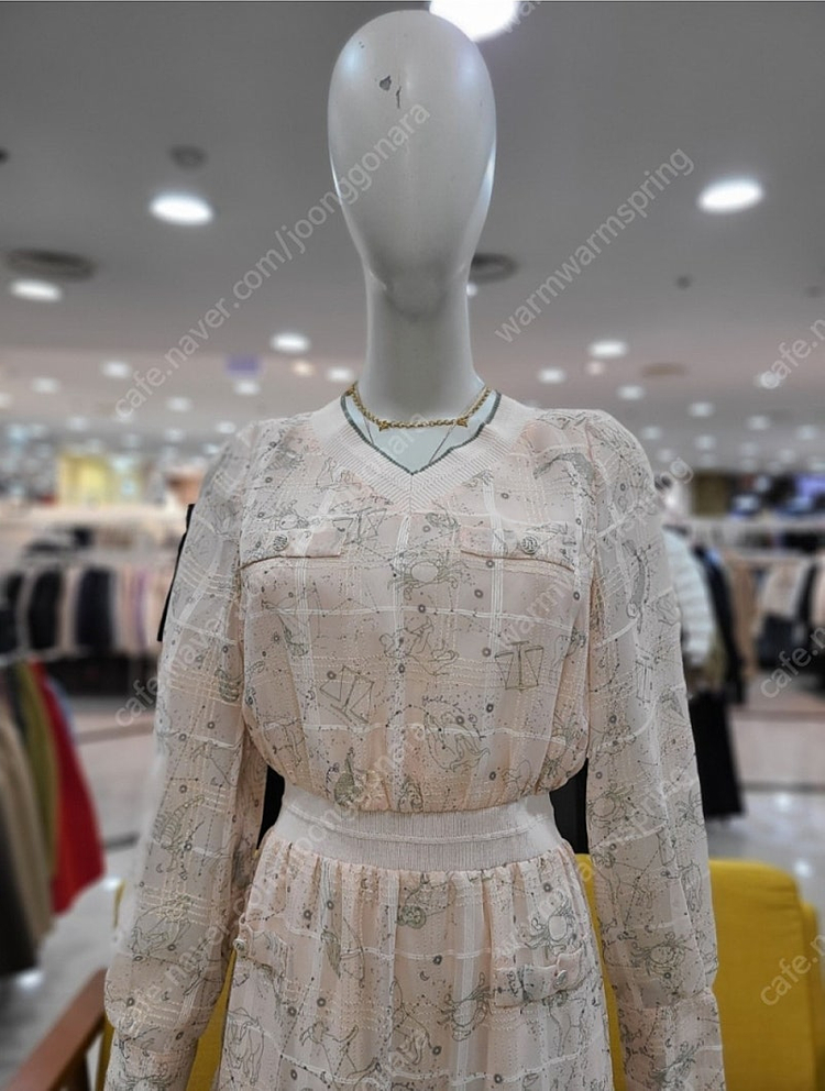 (새상품) 듀엘 쉬폰 원피스 55 오즈세컨 sjsj 시스템 레니본 샤틴 잇미샤 지컷 보브 시슬리 이미지