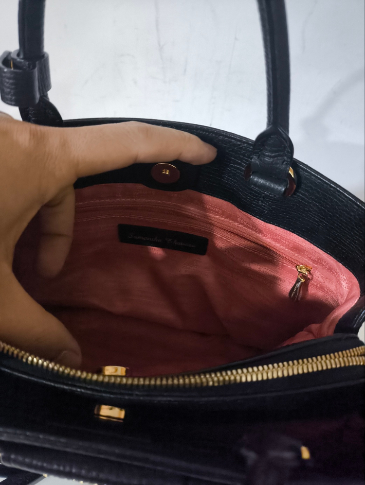 사만사타바사 레더 토트백 크로스백--8