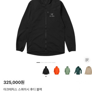 새상품 아크테릭스 스쿼미시 후디 바람막이 블랙 XL